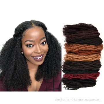 Wholesale Ombre Fluffy Long Soft Afro Kinky Curly Marley Braids Hair Twist Crochet Braids Hair Synthetic Braiding Hair Extension